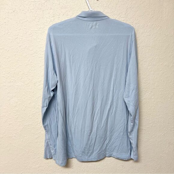 Coolibar Polo Shirt Mens Size L Blue Long Sleeve Outdoor UPF 50 Casual - Picture 3 of 5